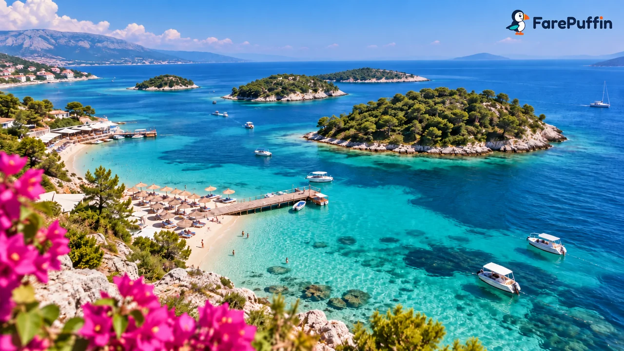 Turquoise coves and small islands on the Albanian Riviera